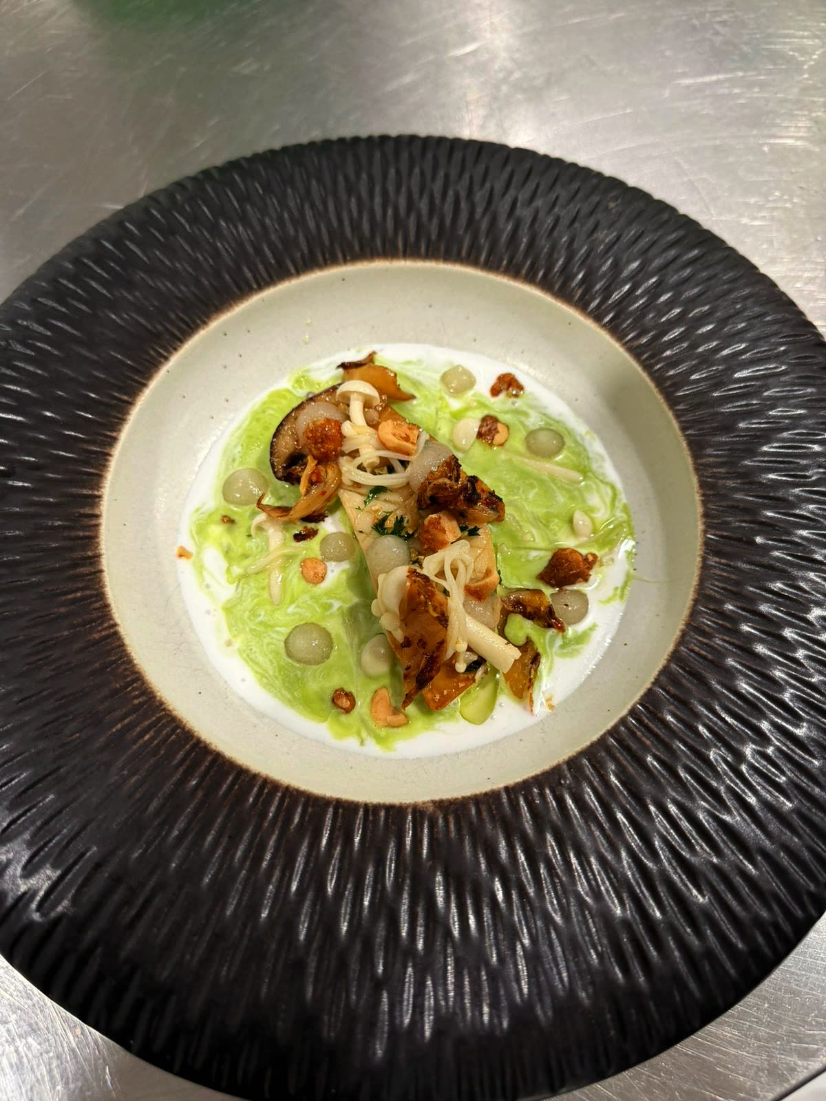 Shadow of the Understory: mushrooms and fermented cabbage in coconut and celery