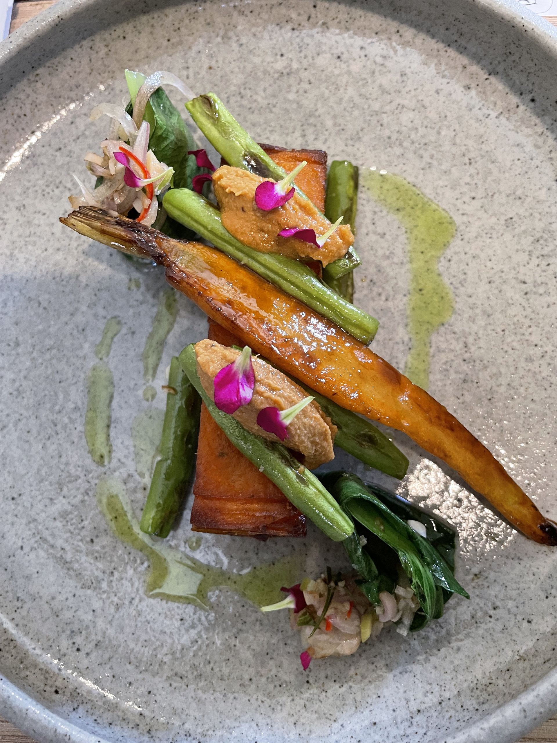 Solar Ember: wood-fired vegetables with tamarind-glazed carrot
